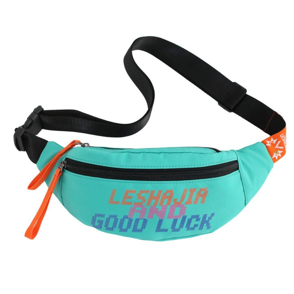 

Color Contrast Sports Chest Bag Nylon Crossbody Dumpling Bag Lightweight Male Waist Bag Boys зелёный