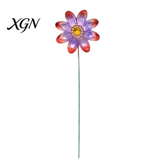 Artistic Garden Path Accents Metal Artificial Flower Stake, Decorative Yard Art Sculpture, Colorful Floral Design Lawn Ornaments Decor for Outdoor