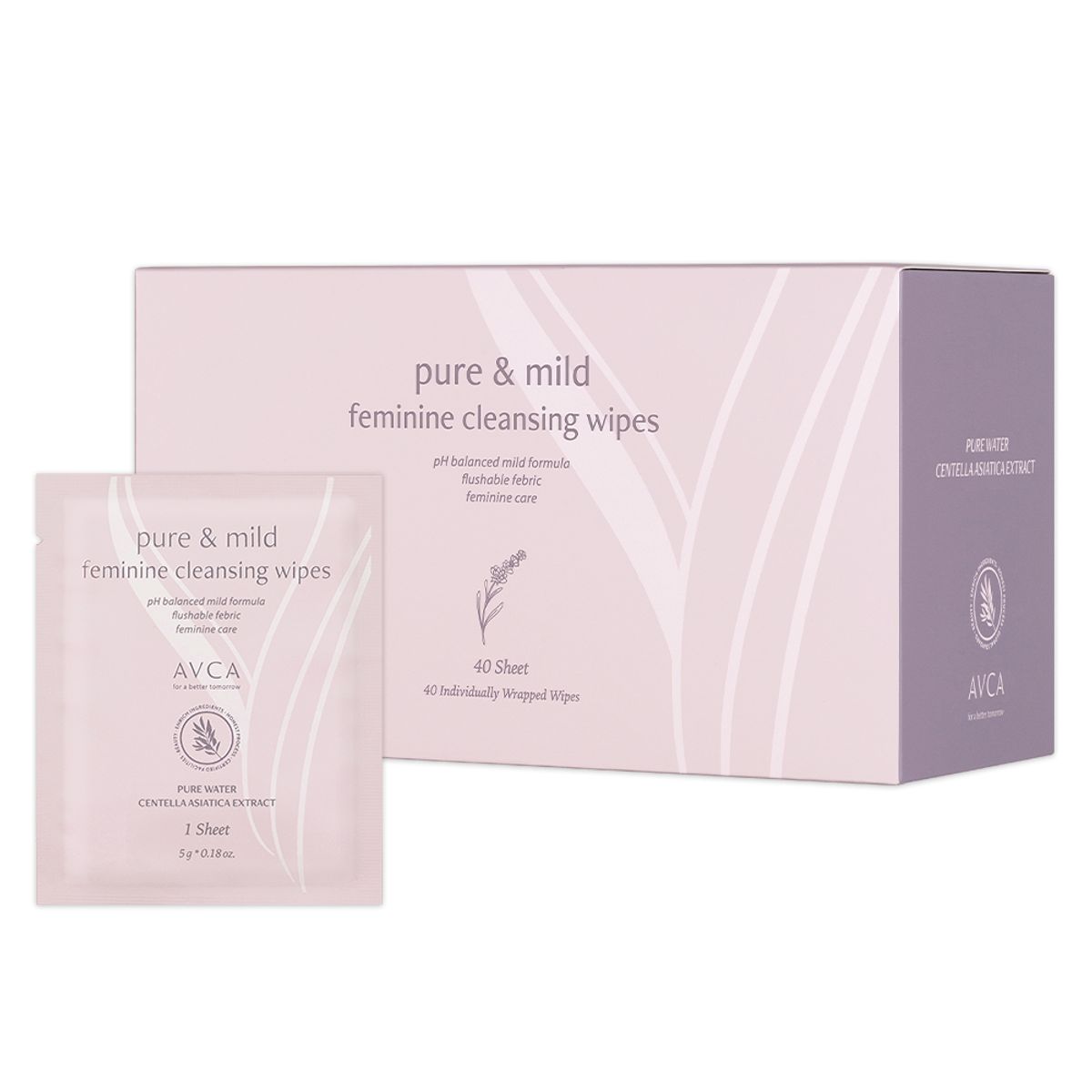 Pure & Mild Feminine Cleansing Wipes 5g, 40 Pack