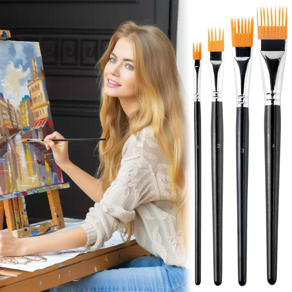 Paint Brushes Ergonomic Handle 4piece Tools Pen Paint Brush Set for Acrylic Painting for Kids Classroom Coloring Adults Craft