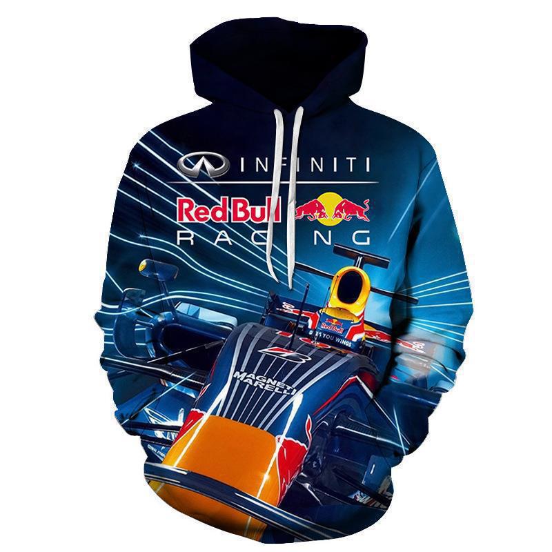 Nové 3D digitální potisk Pánský ležérní oblek s kapucí Red Bull Racing Mikina s kapucí