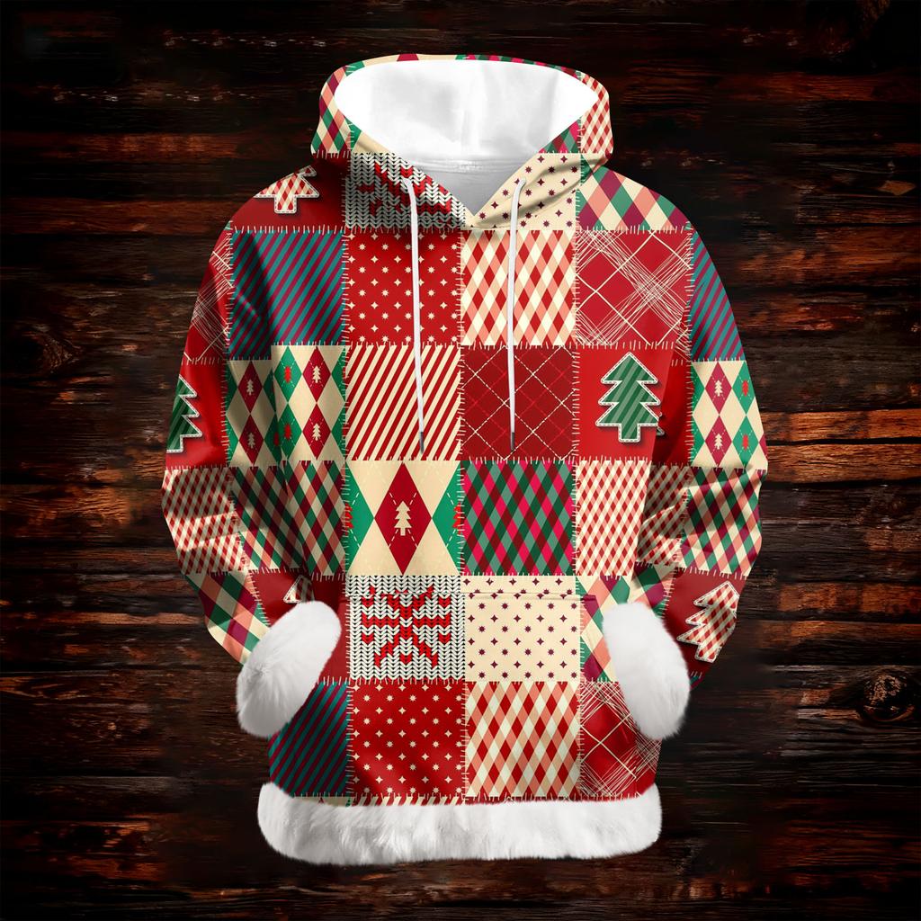 Women's Casual Fashion Print Long Sleeve Hooded Sweatshirt Top