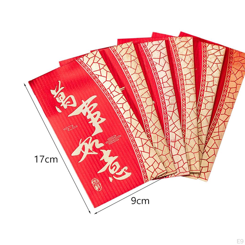 6 Pieces Chinese Year Red Envelopes Hong Bao Packets Packet Bag for Party Spring Festival