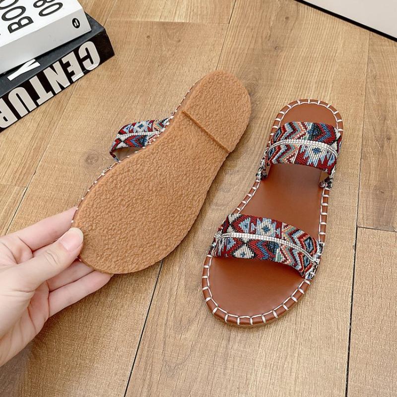 Fashion Summer Holiday Printing Soft Women Slippers Vacation Travel Beach Sandals Pillow Platform Home Slippers