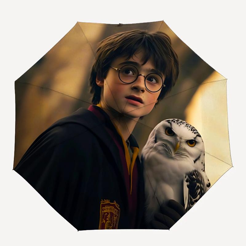 

1pc Harry Potter Hogwarts Owl Automatic Umbrella with Folding feature - Compact Travel Umbrella, Perfect Gift for Birthday, Christmas, 066