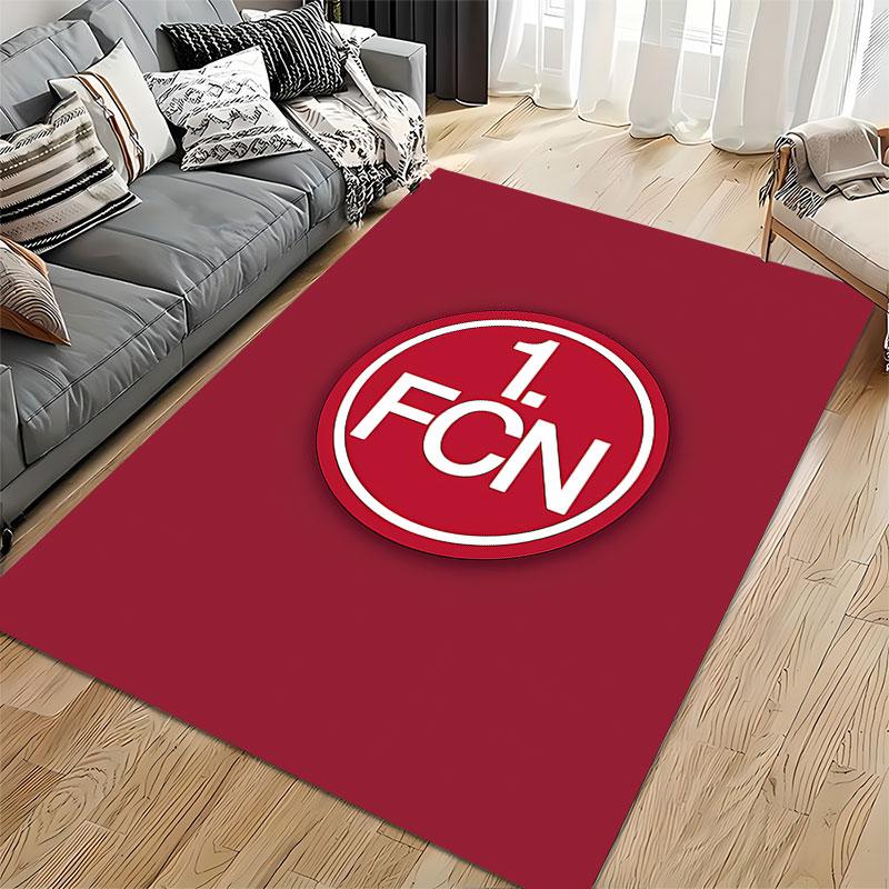 Red Carpet with 1. FCN Logo suitable as a non-slip mat for the living room or bedroom sofa