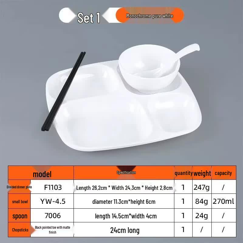 HANDUNYOU Commercial Thickened Melamine Divided Plate