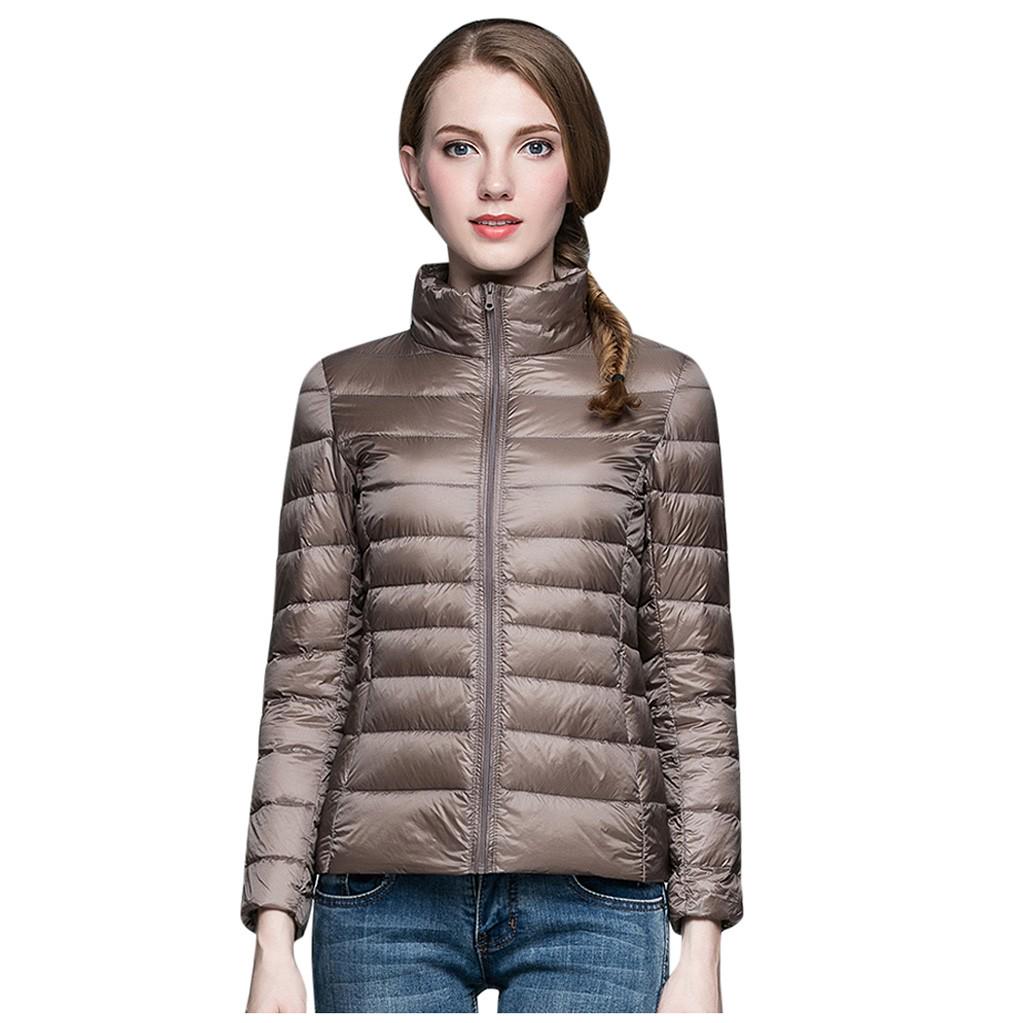 Fashion Women Lightweight Down Jacket Winter Jackets Slim Long Sleeve Overcoat