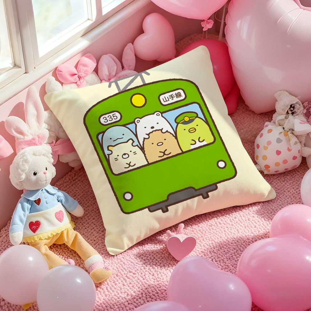 S-Sumikko Gurashi Exquisite Pillow Case Soft Plush Fabric Double-Sided Printed Cushion Cover Warm Winter Sofa Pillow Case