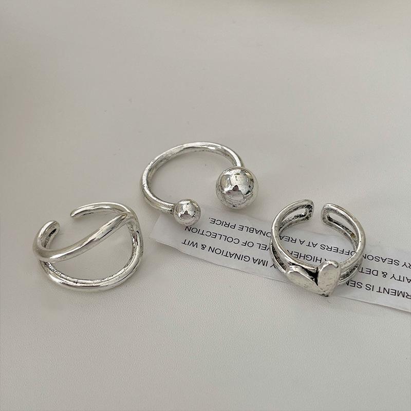 Irregular Heart Geometric Ring – Women's Light Luxury Open Index Finger, Trendy and Versatile Cold Style