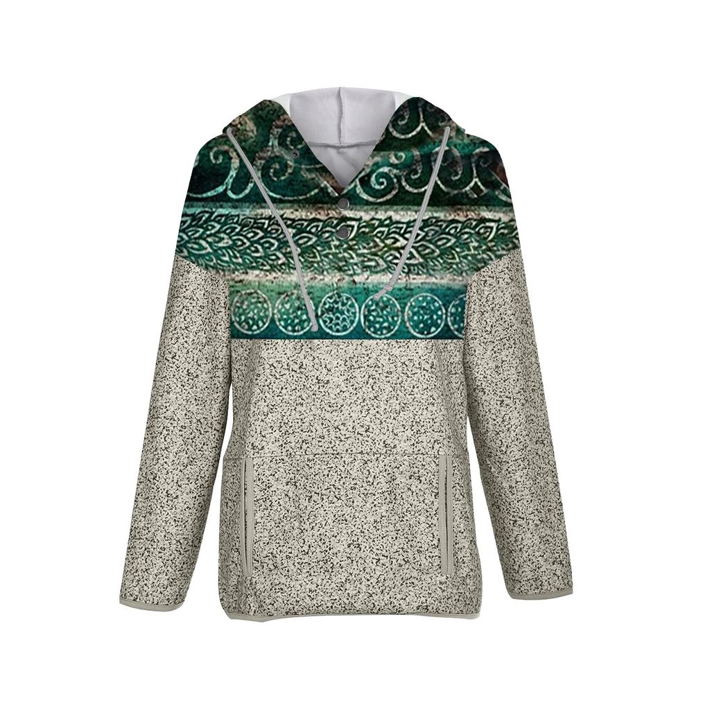 Dámská mikina s kapucí Ležérní svetr tunika košile s dlouhým rukávem