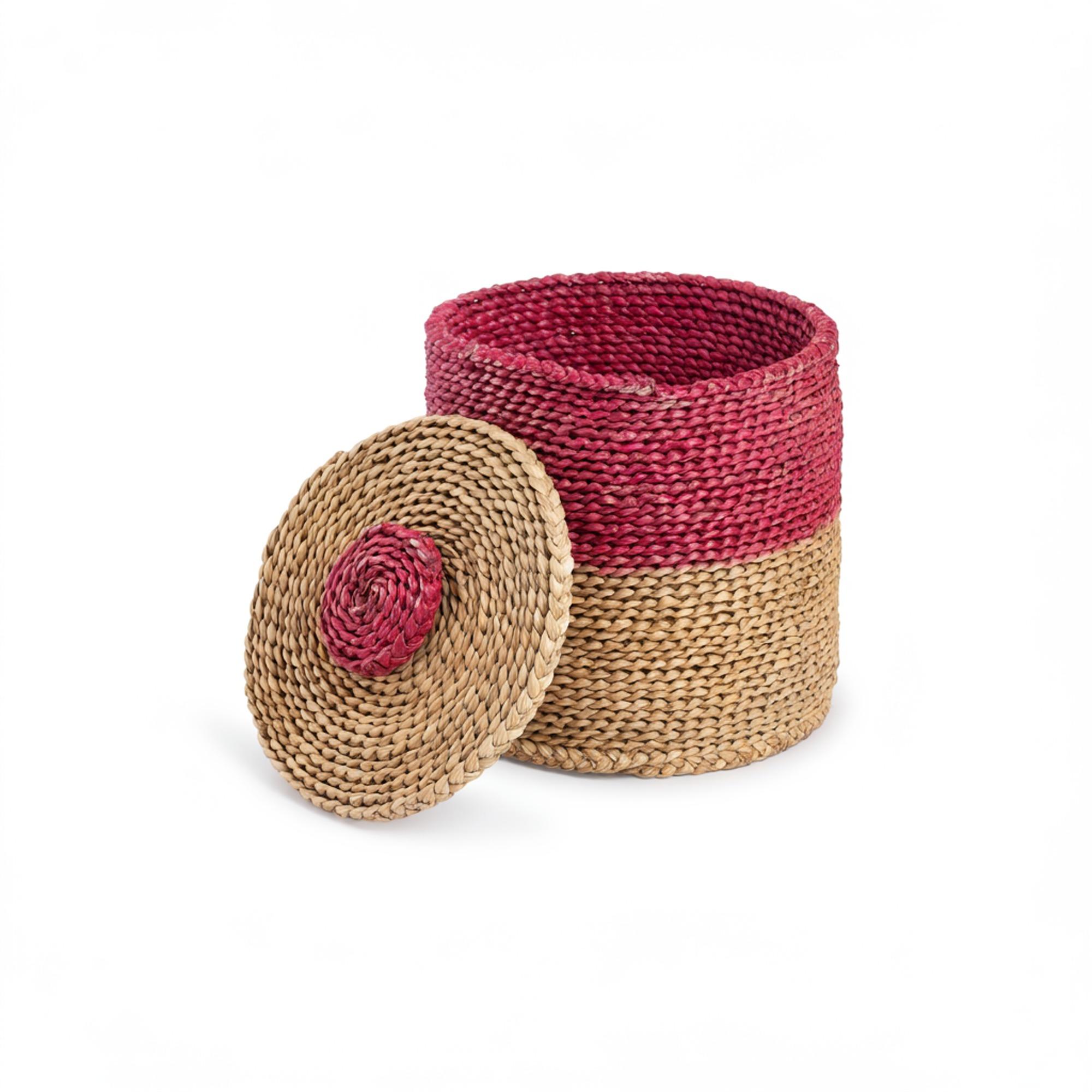 

Handwoven Hogla Grass Cylindrical Basket коричневый