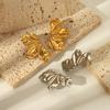 New Big Metal Flower Shape Earring Stud For Women Gold Color Exaggerated Irregular Shape Women Post Earrings Jewelry