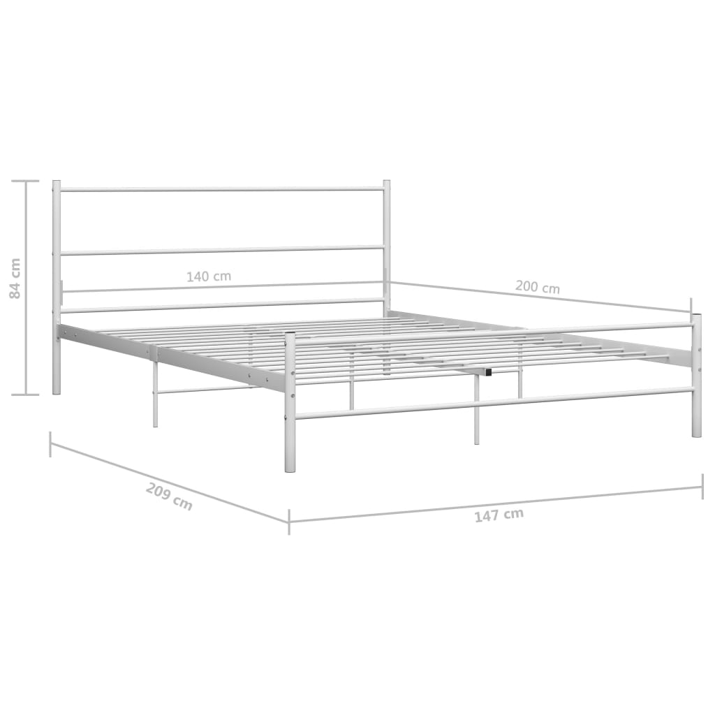 White Metal Bed Frame 140*200 cm