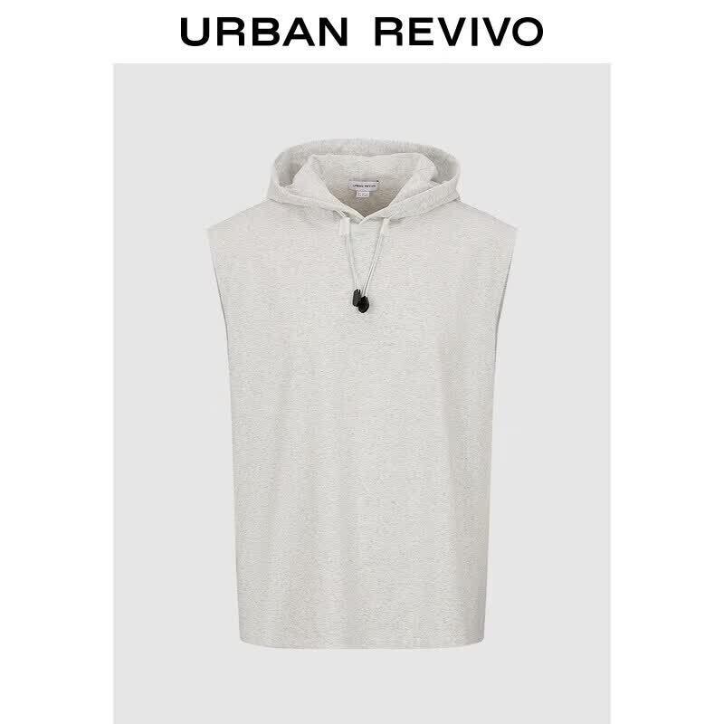 Men s Street Style Hooded Drawstring Sleeveless Vest S