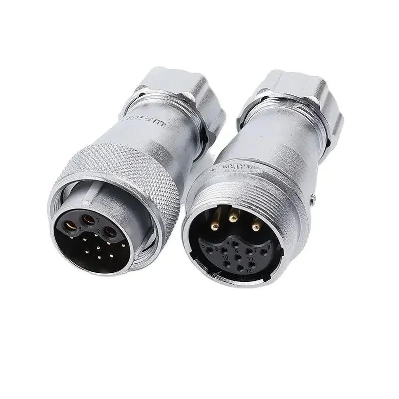 WEIPU WS24 TP+ZP 2Pin 3Pin 4Pin 10Pin 12Pin 19Pin Circular Waterproof Aviation Connector Plug Socket Multiple Core Power Adapter