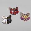 Rhinestone Cat Enamel Brooch Exaggerated Vintage Collar Pin Temperament Drip Oil Brooch  Decoration