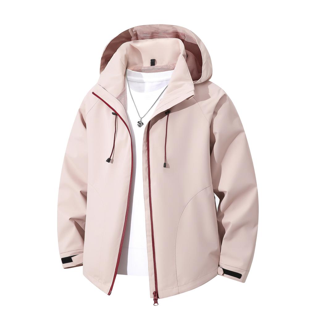 Spring and Autumn Hooded American Work Jacket Men and Women's Same New Simple Shock Clothes Couple Loose and Versatile