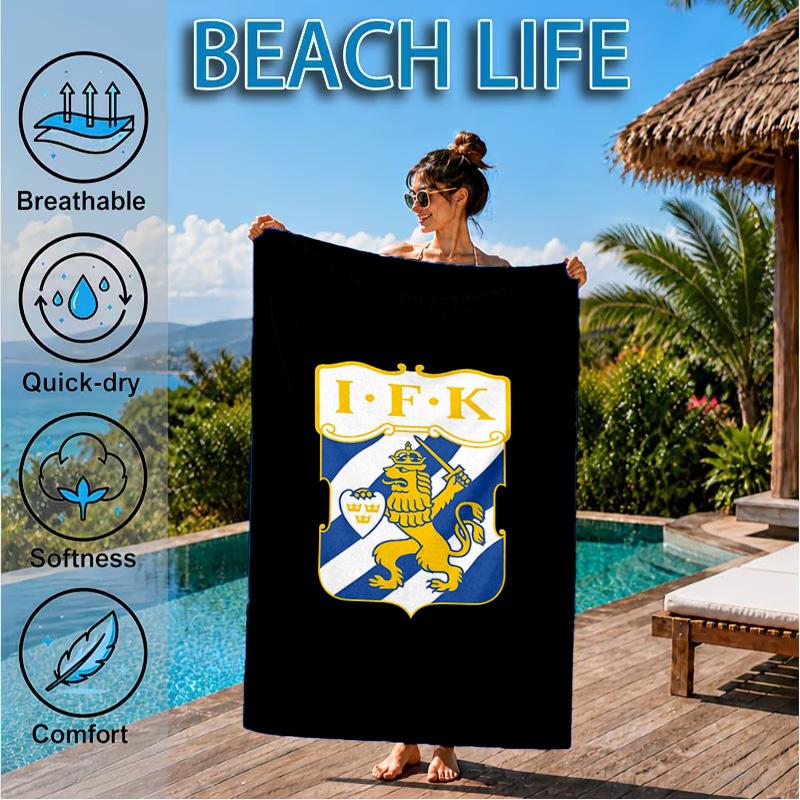 Ifk Lion Crest Emblem Beach Towel, Quick-drying, Easy to Care for, Suitable for Both Fitness and Beach Vacations,Sports Essential