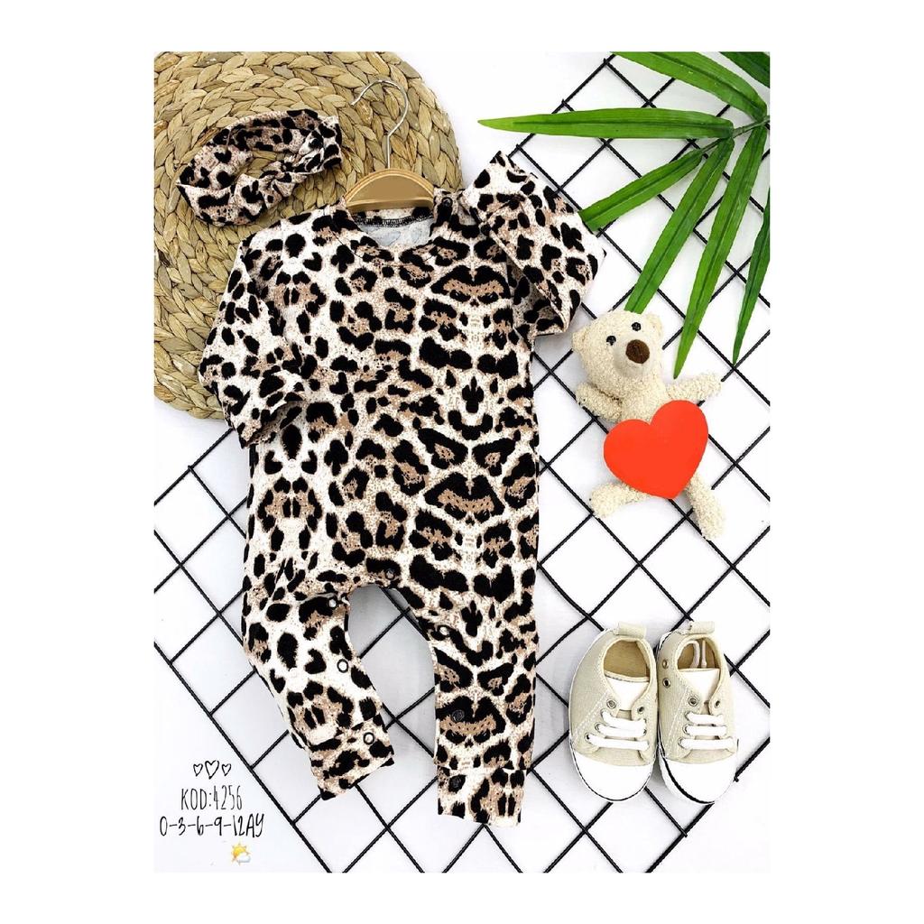 Dnzc 0-3-6-9-12 Monate Bandajed Leophar Bedruckter langer Baby-Babymantel