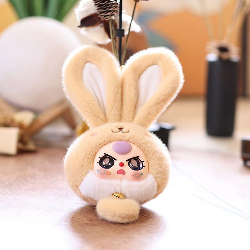 1 Piece Kawaii Doll Pendant Ornament Baby Three Mini Wealth Rabbit Series Action Figures Plush Toys Surprise Gift