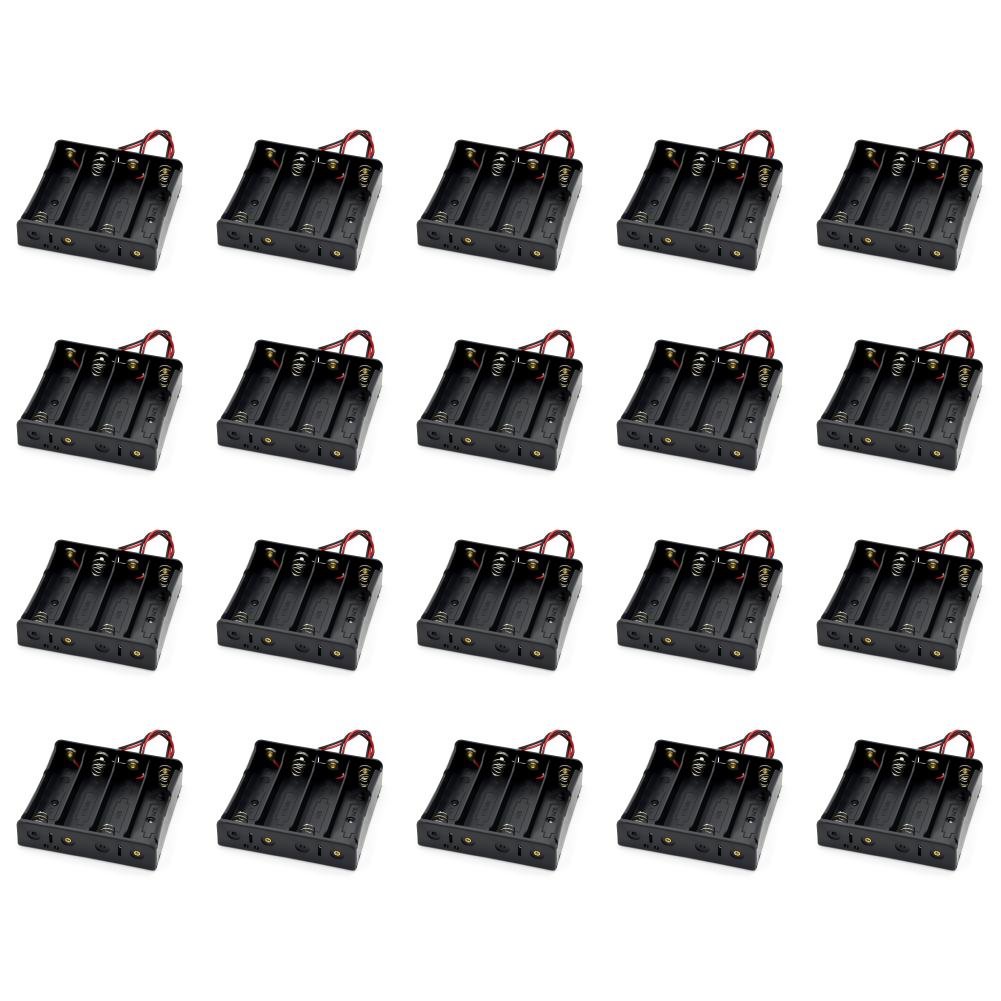 20Pcs Plastic 18650 Battery Storage Box 1 2 3 4 Slot Way DIY Batteries Clip Holder Container With Wire Lead For 18650 Battery