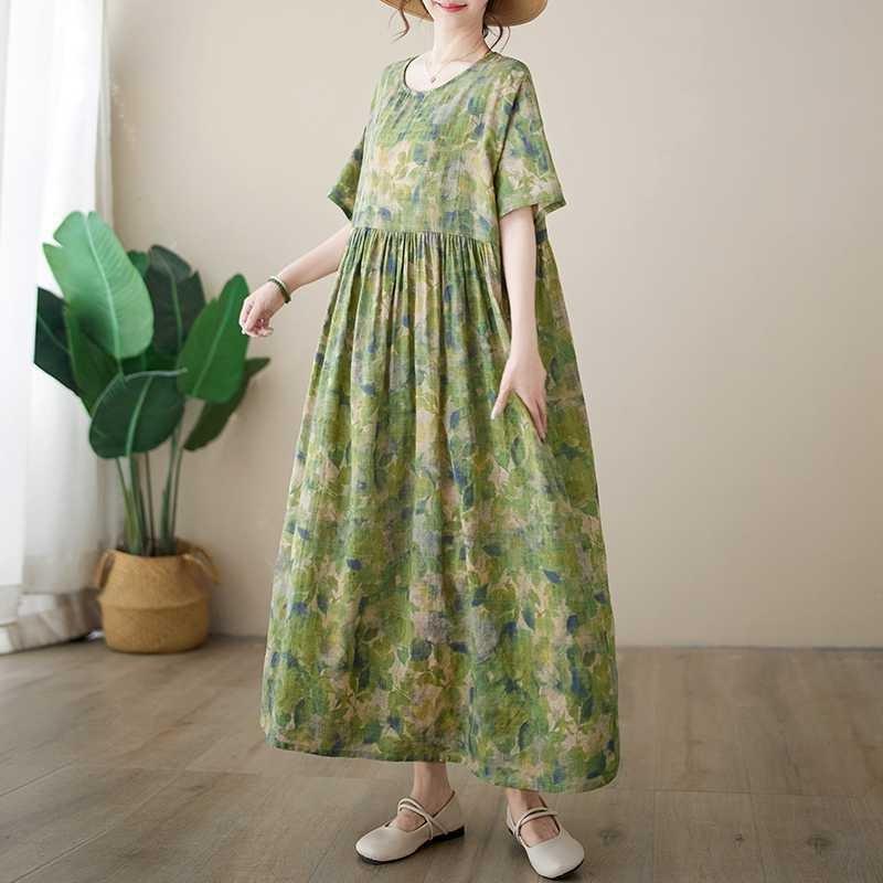 Summer New Round Neck Printed Dresses