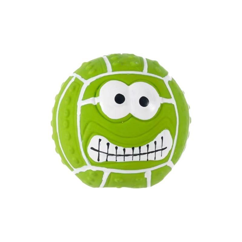 Latex Squeaky Football Dog Toy Textured Teeth Cleaning Chew Ball Interactive Pet Toy for Small Medium Dogs
