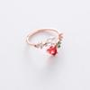 Korean New Exquisite Crystal Temperament Ring Sweet French Elegant Flower Opening Ring Female Jewelry