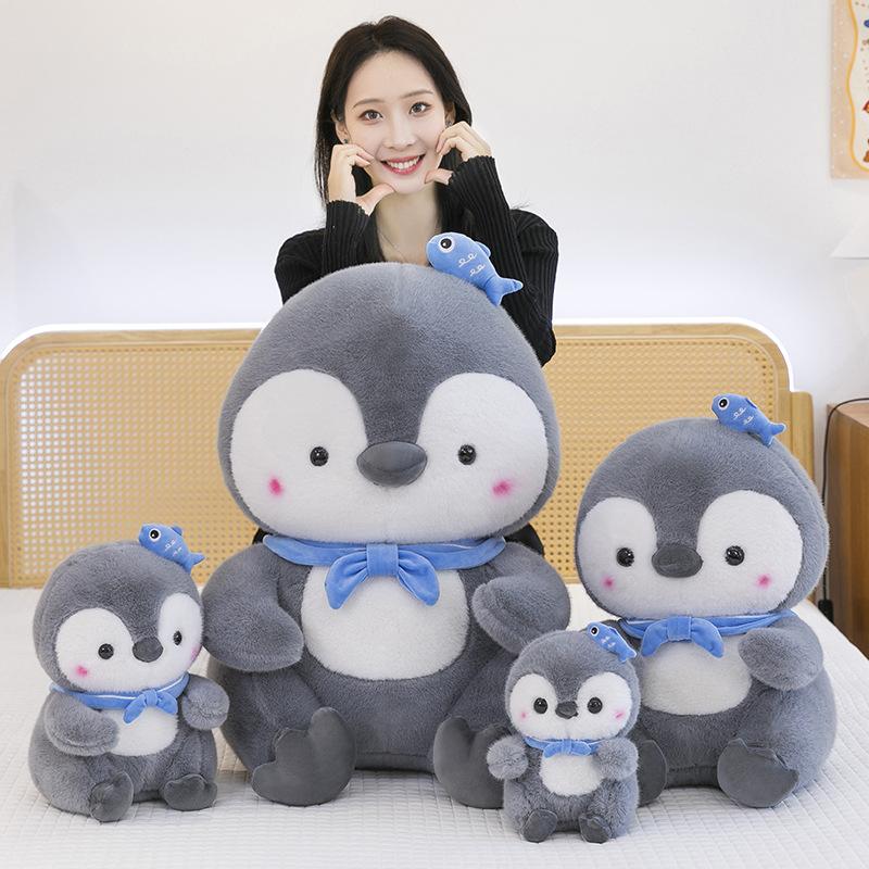 New Fish Holding Penguin Plush Toy Doll Children's Big Doll Gift Grab Doll Exchange