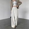Off-white Acetate Wool Casual Pants Autumn Women's Wide-leg Pants Drape Premium Straight Trousers