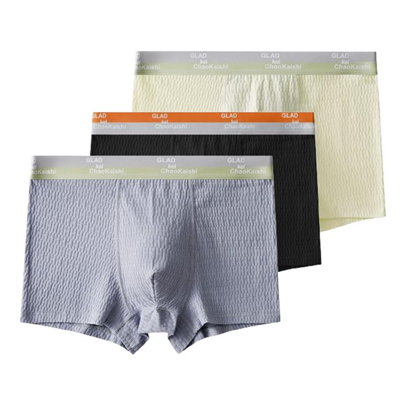 3 Pezzi Biancheria Intima da Uomo Boxer da Uomo Traspirante U Convesso Mutande Comode Mutande L XL XXL 3XL 4XL