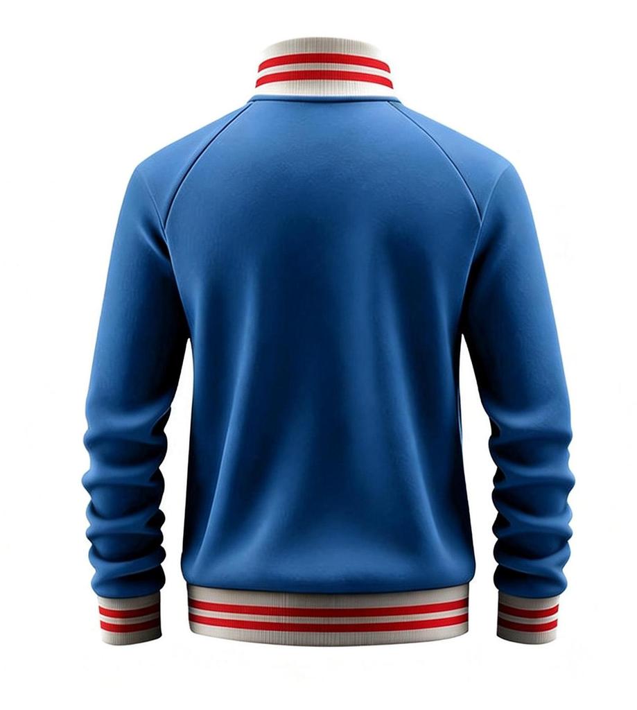 Męska codzienna sportowa kurtka z kołnierzem stojącym i wstążką - Kolekcja Jesień/Zima