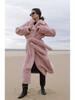 Faux Fur Long Coats Women Jackets Overcoats Lace Up Turn Down Collar Full Sleeve Open Stitch Thick Loose Y2k  Autumn Winter