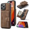 For iPhone 15 Pro Max Case Leather+TPU Phone Cover Detachable Card Bag