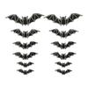 12 Piece Adhesive Halloween Bat Wall Decal With Night Glowing Effect 3D Design Sticker For Home And Party Decoration