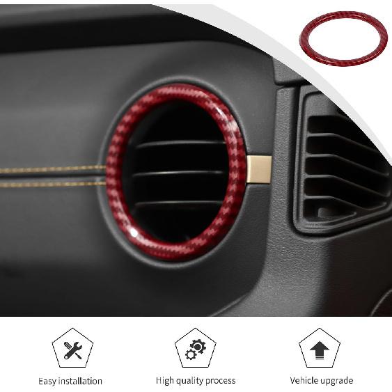 Cache-Sortie d'aération de tableau de bord et Console centrale Couvercle de bouches d'aération Compatible avec Jeep Wrangler JL JLU & Gladiator JT 4xe Intérieur 2024-2025