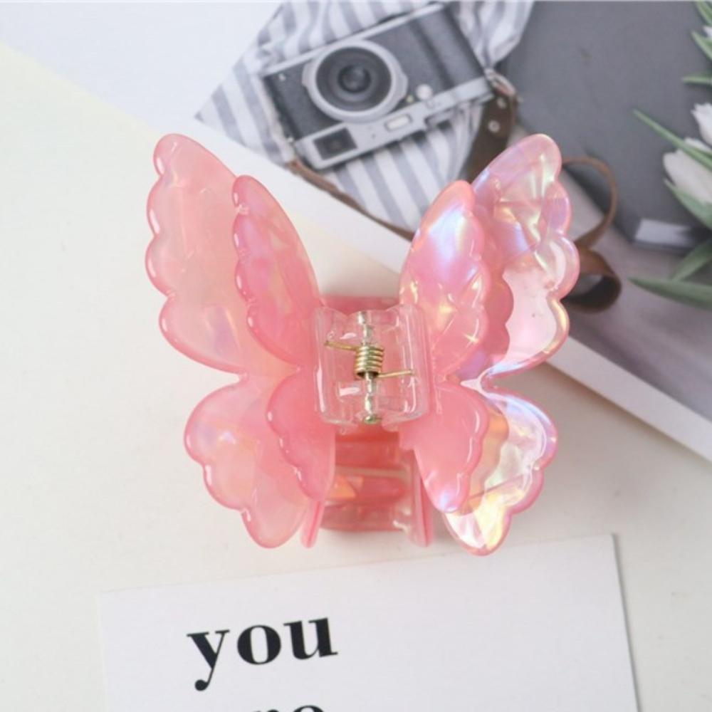 Small Size Butterfly Hair Clip Acetate Shark Clip Sweet Style Fairy Hair Gripper  Women & Girls
