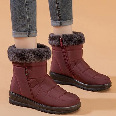 Fashion Women Boots Snow Fur Women Shoes Zipper Platform Fashion Shoes For Women Ankle Boots Waterproof Flat Botas Mujer Winter Shoes