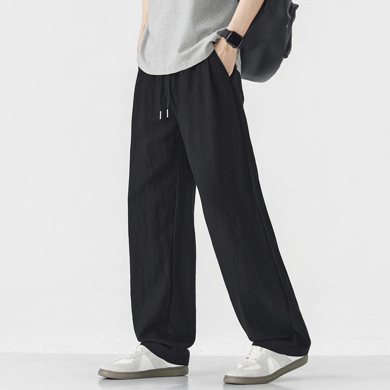Lyocell Tencel Drop Linen Pants Men's Summer Thin Teen Loose Sports Casual Straight Pants Tide