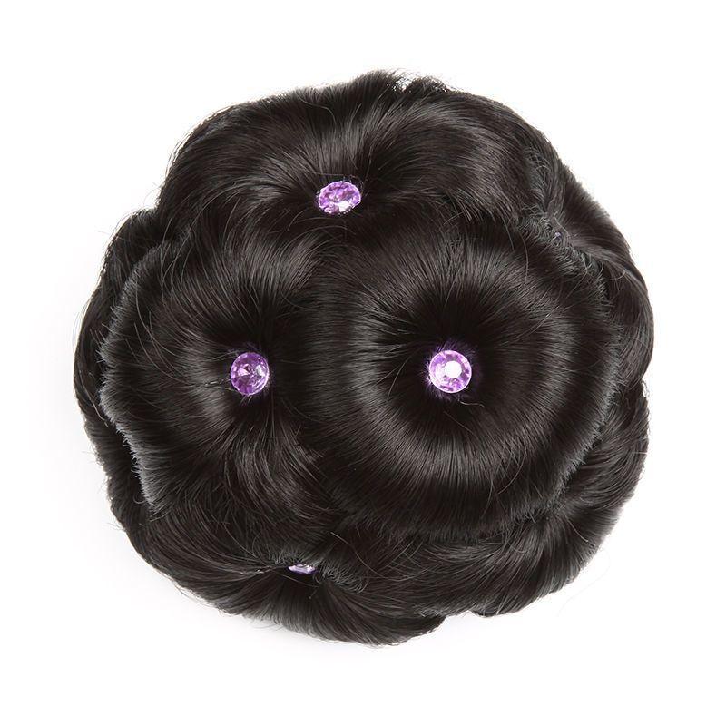 

1 шт. Синтетический пучок для волос, заколки-бублики с бриллиантами, красочные, блестящие, для женщин, заколка-краб для хвостика, реалистичный парик, инструменты для укладки