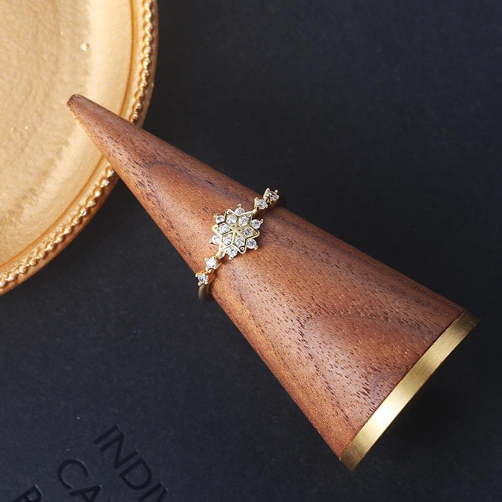 Inele Fulg de Nea Pentru Femei Coreean Drăguț Zircon Culoare Aur Deschis Inel de Nuntă Bijuterii Angro Cadou de Crăciun KCR093