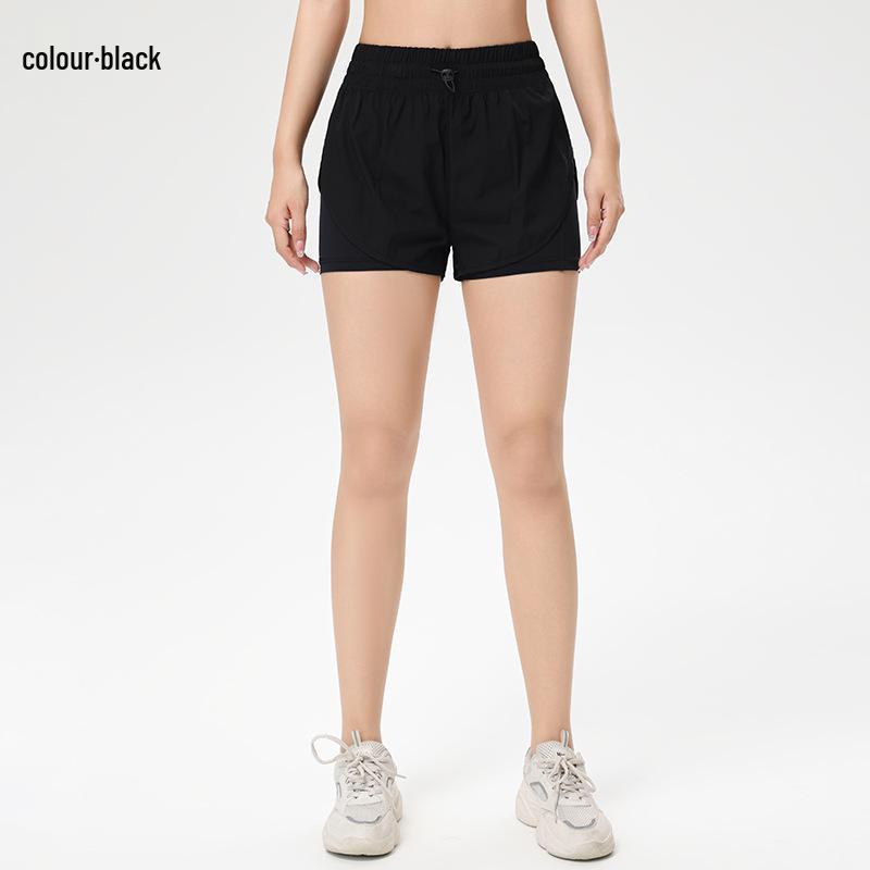 Women's Cooling Sun Protection Sports Shorts, Bare Feel Running & Yoga Skirt, Fake Two-Piece Anti-Exposure Design