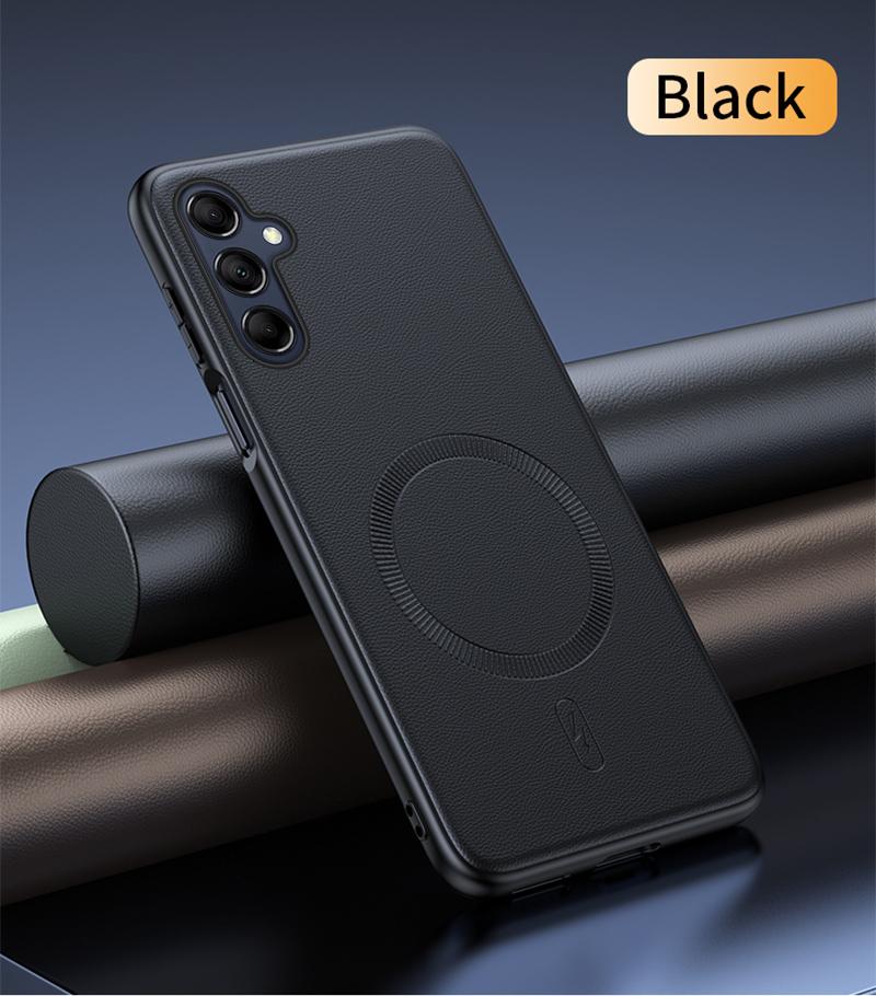 For Samsung S23 FE Case Magnetic Leather Shield Cover For Samsung S23 FE Anti-Fingerprint Non-Slip PC+TPU