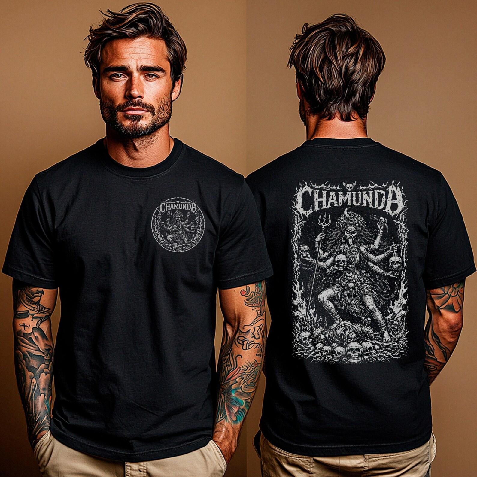Chamunda Shirt: Dark Feminine Occult Tee | Hindu Tantric Deity T-Shirt | Gothic Witch Unisex T-Shirt | Pagan Goddess Design 3XL
