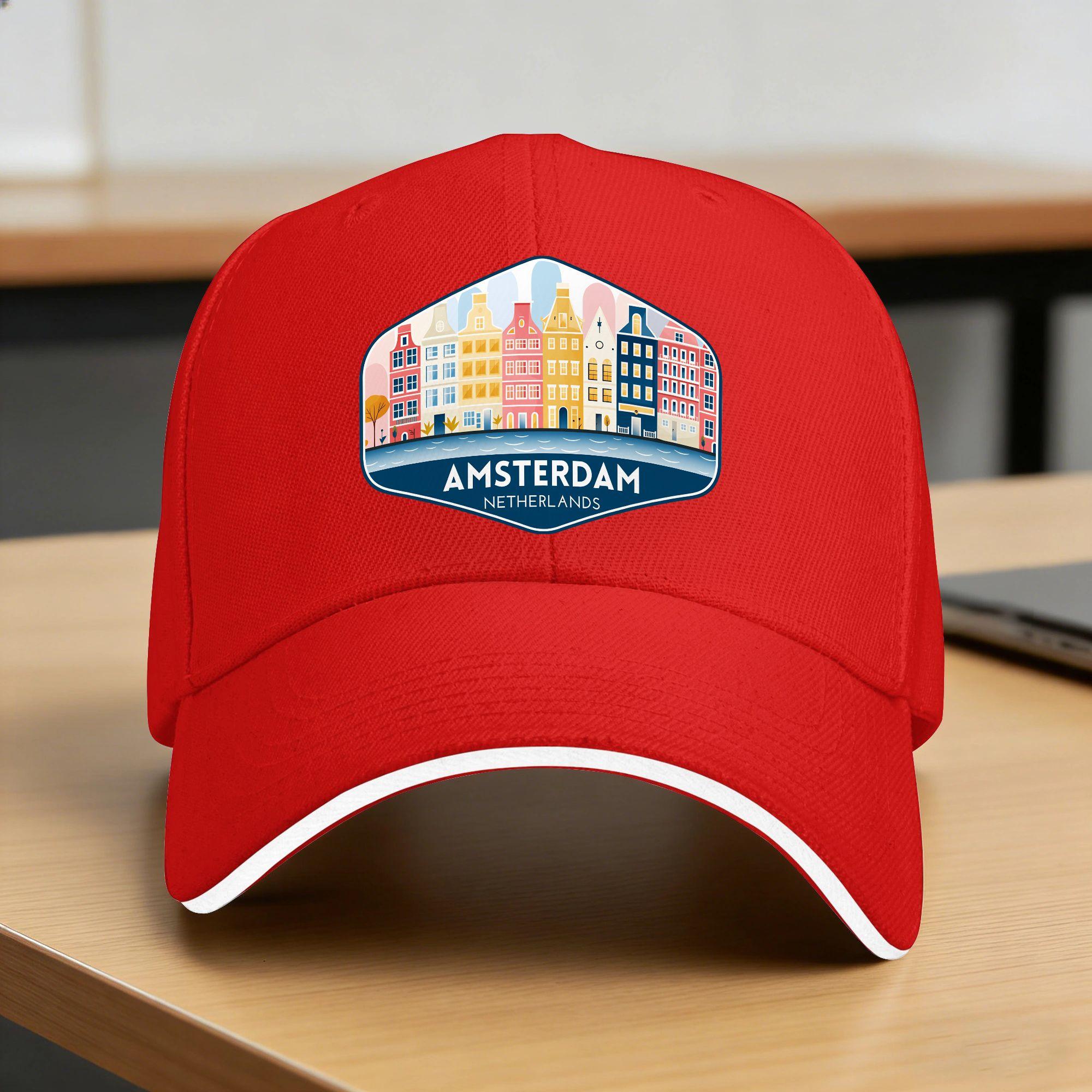 Summer Amsterdam Netherlands Travel Baseball Cap Outdoor Gym yk Retro Design Sun Trucker Hat Unisex Women Wholesale Baseball Caps One Size