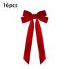 Christmas Decor Velvet Ribbon Bows DIY Decorations Velvet Ribbon Burgundy Angled Tail Design Soft Plush Fabric