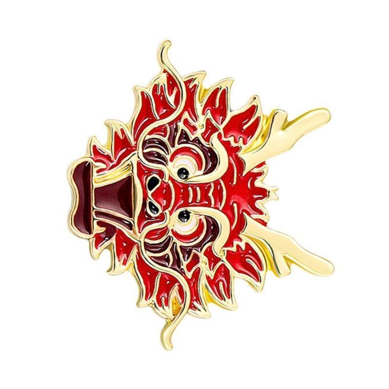 A52E Retro Dragon Badge Unique Designs Brooch Pins for Fashionable Individuals
