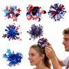 US Independence Day Red, And Blue Star Hairpin,  Day Carnival Confetti Round Hairpin, Festival Decoration For Topknot