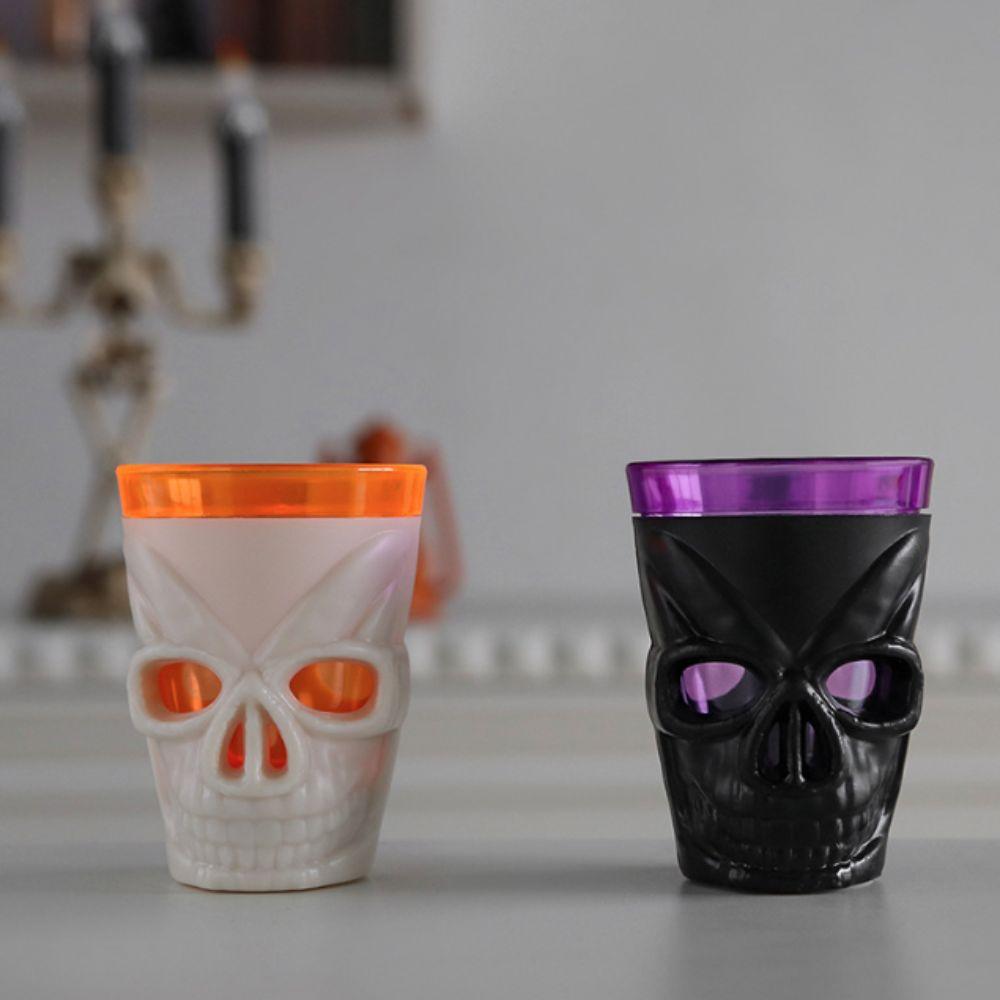LED Light Skull Head Glowing Wine Cup Double Layer Design Drinking Mug Bar